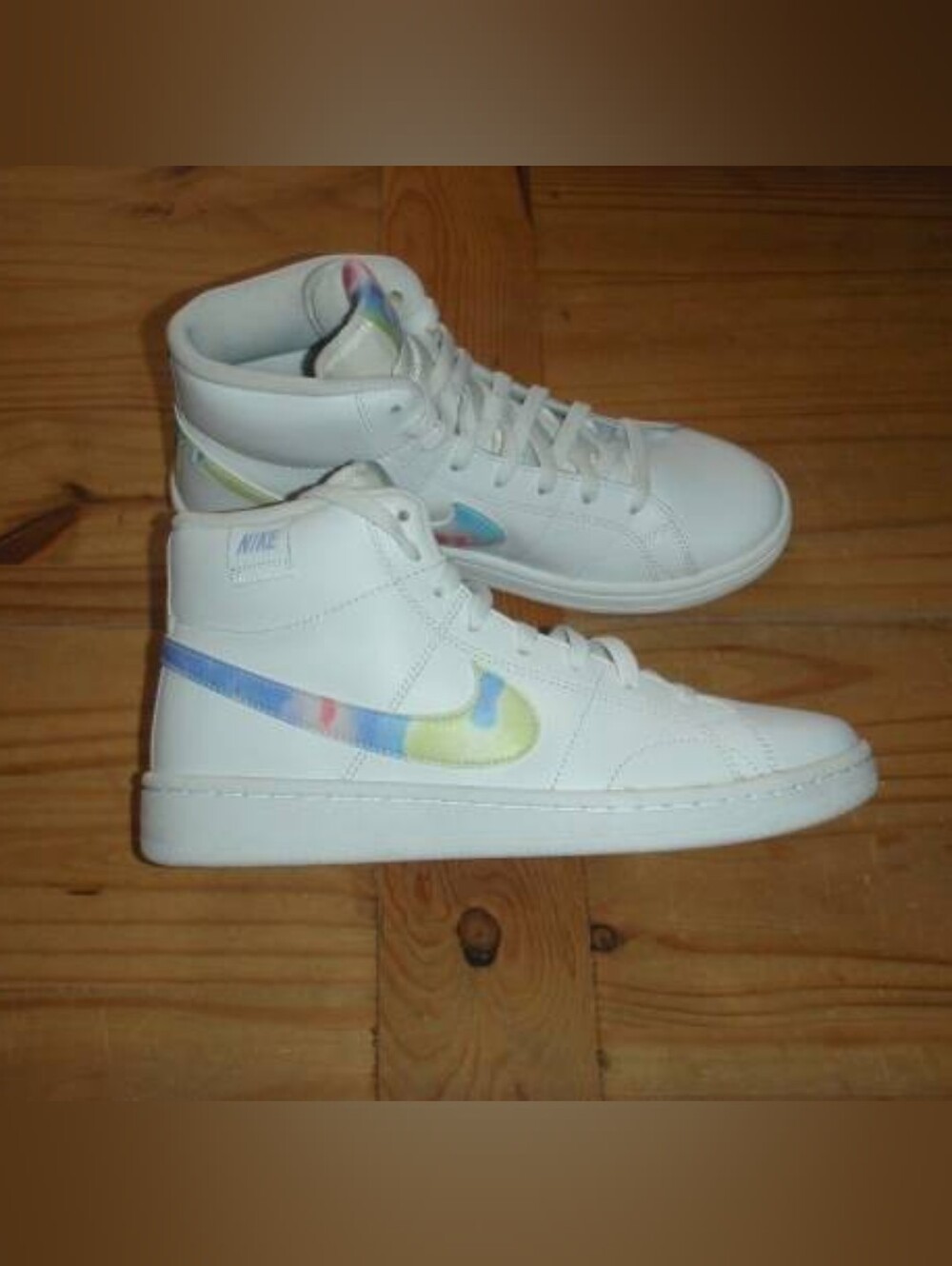 Nike Court Royale 2 Mid - White & Tye Dye - Women's Size 8.5